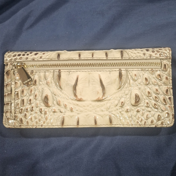 Brahmin Grey Croc-Embossed Ady Wallet with Gold Accent - Picture 7 of 9